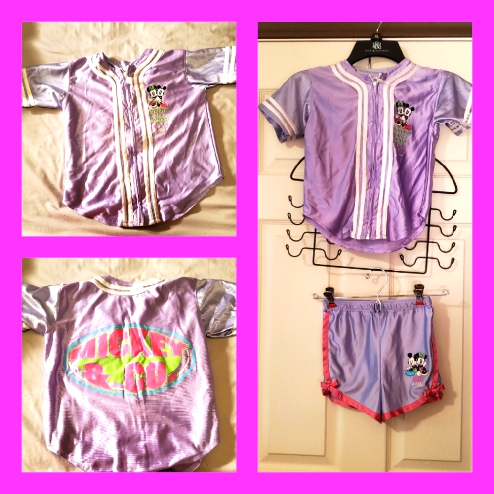 Vntg MICKEY & CO 2 pc set 6X top/shorts